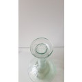 Glass Flower vase. Long thin necked glass vase with round base. Glass has small air bubbles.