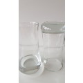 Glass Flower vases. Set of 2x Heavy bottomed Dinner Table vases. Plain glass vase.