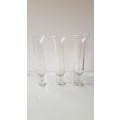 Glass Flower vases. Set of 3x Thick bottomed Dinner Table vases. Thick bottom