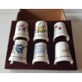 Vintage Thimble Set. Porcelain set of 6x (six) thimbles made in Taiwan.
