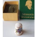 A Vintage Masons Ironstone collectors thimble in original presentation box.
