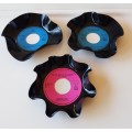 Novelty coasters made of Vinyl records. Set of 3x records: