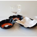 Novelty coasters made of Vinyl records. Set of 3x records: All with Orange labels