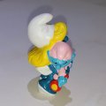 VINTAGE ORIGINAL Smurf Smurfette with BABY - 1984