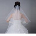 BRIDE ON A BUDGET SPECIAL!!  2 TIER WEDDING CREAM BRIDAL VEIL  - SCOLLOPED EDGING & PEARL BEADING