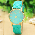 STRIKING ! GENEVA GREEN FACE AND GREEN QUILTED FAUX LEATHER ANALOG QUARTZ WATCH