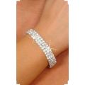 4 ROWS OF BRIDAL RHINESTONE BRACELET WITH CHAMPAGNE DETAIL- OTHER WIDTHS AVAILABLE