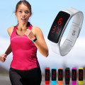 ULTRA THIN   LED SPORTS WATCH  - UNISEX -  SILICONE STRAP - RED