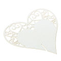 50 PCS IVORY BEAUTIFUL  HEART SCROLL DESIGN PLACE CARDS / WINE GLASS TOPPERS
