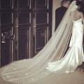 LUXURIOUS AND BEAUTIFULLY CRAFTED2 TIER -  3M WHITE  CATHEDRAL VEIL WITH SWAROVSKI CRYSTAL ELEMENTS