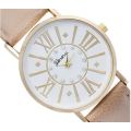 GENEVA WOMANS FASHION WATCH WITH DIAMANTE, ROMAN NUMERALS AND PU LEATHER BAND