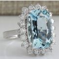 GIFT BOXED!!  RECTAGULAR BLUE TOPAZ CZ RING CRAFTED IN HALLMARKED 925 SILVER  RING SIZE 10 (T1/2)