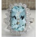 GIFT BOXED!!  RECTAGULAR BLUE TOPAZ CZ RING CRAFTED IN HALLMARKED 925 SILVER  RING SIZE 10 (T1/2)