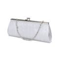 ELEGANT SILVER SATIN CLUTCH BAG SUITABLE FOR WEDDINGS/SPECIAL OCCASIONS