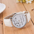 MAKE A STATEMENT WITH THIS AMUSING WRIST WATCH "Whatever, I'm Late Anyway" WHITE