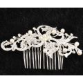 BRIDAL HAIR COMB/SLIDE ACCESSORY - WHITE FAUX PEARLS AND CRYSTAL - METAL - BEAUTIFULLY CRAFTED