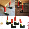4 PCS  SANTA STOCKING BOOT TABLE /CHAIR LEG COVERS - UNIQUE  CHRISTMAS DECOR