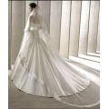 FREE LACE GARTER!!!!    2 TIER 3M LENGTH WHITE  BRIDE'S VEIL WITH WIDE SATIN RIBBON WITH COMB
