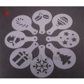 XMAS ENTERTAINING - 8PCS COFFEE STENCILS DUSTING SET - TREAT YR GUESTS/CUSTOMERS/LOVED ONE