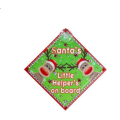 KIDS ON BOARD SIGN FOR XMAS - `SANTA`S LITTLE HELPERS.` - SANTA  XMAS COLOURS - TOO CUTE!