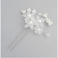 5PCS SET OF  BRIDAL HAIRPINS - HAIR ACCESSORY - STAR FLOWERS WITH FAUX PEARLS