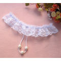 VERY SEXY PURE WHITE LACE THONG / G STRING WITH PEARLS