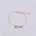 ELEGANT CHAIN ANKLET  / ANKLE BRACELET WITH THE LOVE WORDING IN GOLD PLATING