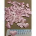 100 X TABLE DECOR OR ARTS AND CRAFT EMBELLISHMENT - PINK SATIN PADDED HEART SETS