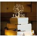 LASER CUT WOODEN WEDDING OR ANNIVERSARY  MR AND MRS DETAILED TREE OF LIFE CAKE TOPPER