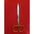 (TC) Goldman Fox Scissor Gold 13cm Straight German Stainless Steel