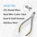 (TC) Dental Piers Hard Wire Cutter 14cm Sand & Gold German Stainless Steel