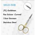 (TC) Goldman Fox Scissor Gold 13cm Curved German Stainless Steel