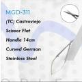 (TC) Castroviejo Scissor Flat Handle 14cm Curved German Stainless Steel