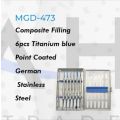 Composite Filling  6Psc Blie poin Titanium Coated German Stainless Steel