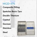 Composite Filling Spatulas Resin 7 Psc Doubl Titanium Coated German Stailess Steel