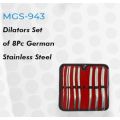 Dilators Set of 8Psc German Stainless Steel