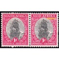 UNION 1950: DEFINITIVE ISSUE 1d PAIR MNH - (sacc114) - MINOR VARIETY SEE BELOW