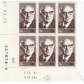 RSA 1975: INAUGURATION OF STATE PRES. DIEDERICHS SET CONTROL BLOCKS OF 6 MNH (SACC381-382)