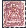 RHODESIA BSAC 1892 TEN POUNDS USED (SACC 13)