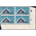 UNION 1953: CENTENARY OF 1st ISSUE OF CAPE TRIANGULAR STAMP SET CONTR. BLOCKS OF 4 MNH (SACC143-144)