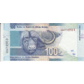 BANKNOTE GILL MARCUS SECOND issue R100 UNC  SERIAL Nr. AA 6718595 D