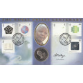 2001 Nobel Prize Centenary Nelson Mandela 25 Shillings Coin Cover - Benham First Day Cover Signed