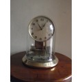 BRASS AND GLASS JUNGHANS ATO ELECTROMAGNETIC MANTLE CLOCK