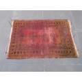WORN HAND WOVEN PERSIAN CARPET --- HAS AGE RELATED WEAR