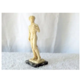 THE SMALLEST RESIN DAVID STATUE BY A.SANTINI OF ITALY ON A MARBLE LOOK BASE