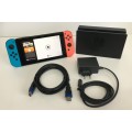 Nintendo Switch V2 32GB Game Console Black With Blue/Red Joy-con Overall Good Condition!