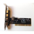 Via VT6212L USB 2.0 Expansion Card PCI 4 External 1 Internal Ports