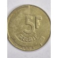 Belgium 5 francs  King Baudouin I 1992