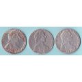 THREE MARIA THERESA 1780 COINS - see details below