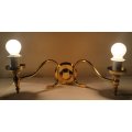 BRASS WALL SCONCE WITH MAJESTIC GLASS SHADES